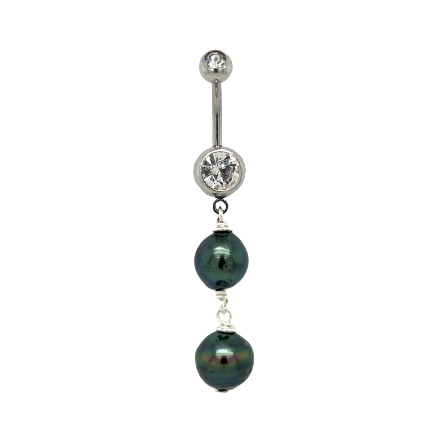 Tahitian Pearl Double Dangle Piko Ring