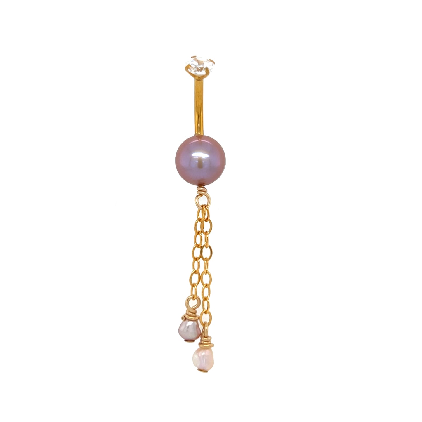 Pink Edison Keshi Dangle Piko Ring
