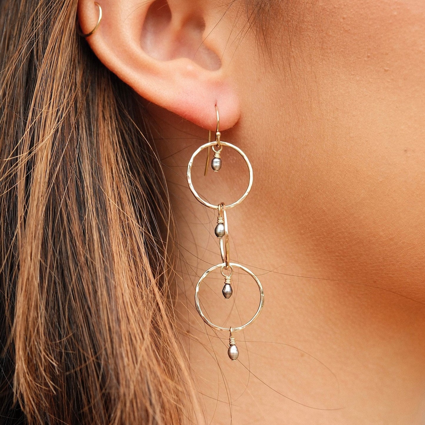 Triple Mini Keshi Earrings - Kahakai Collections