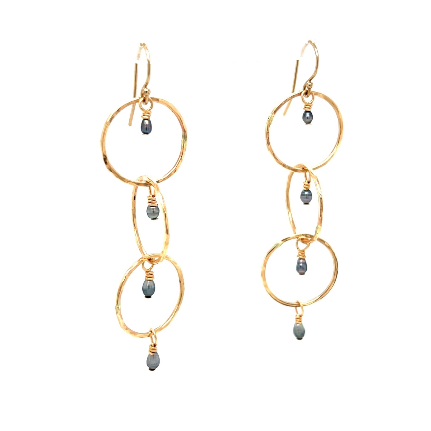 Triple Mini Keshi Earrings - Kahakai Collections