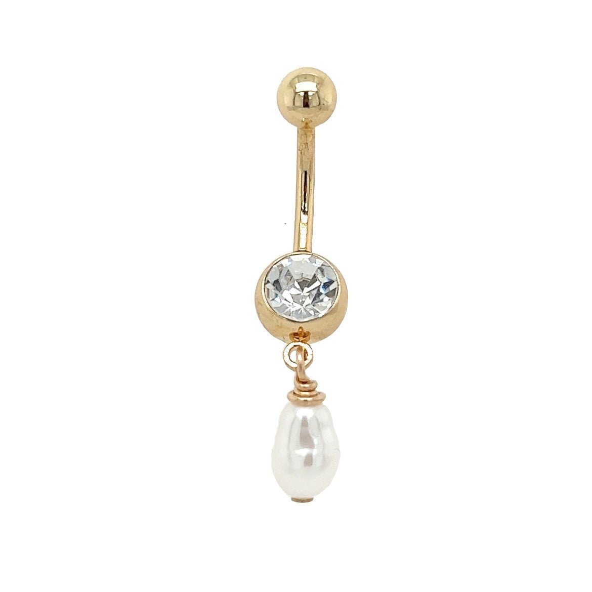 White Edison Keshi Dangle Piko Ring - Kahakai Collections