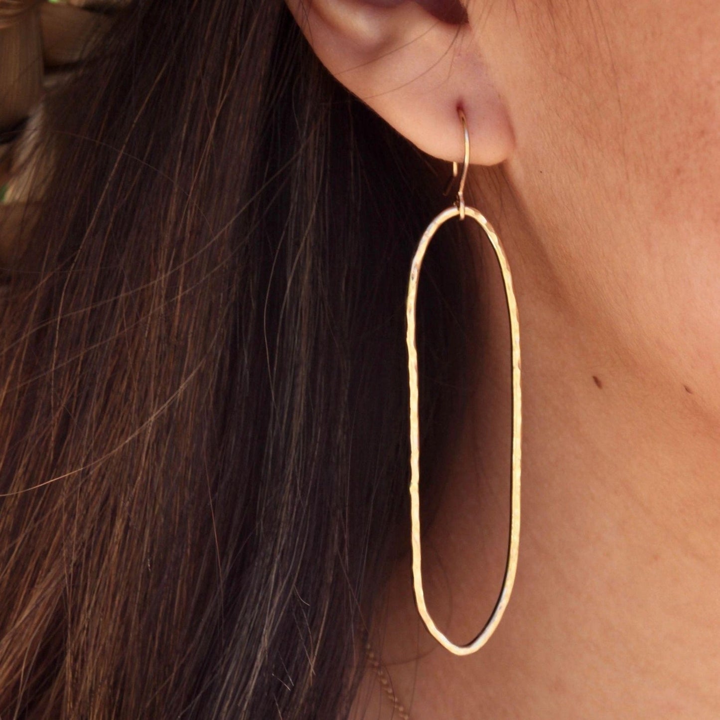 14K Gold Fill Skinny Oval Earrings - Kahakai Collections