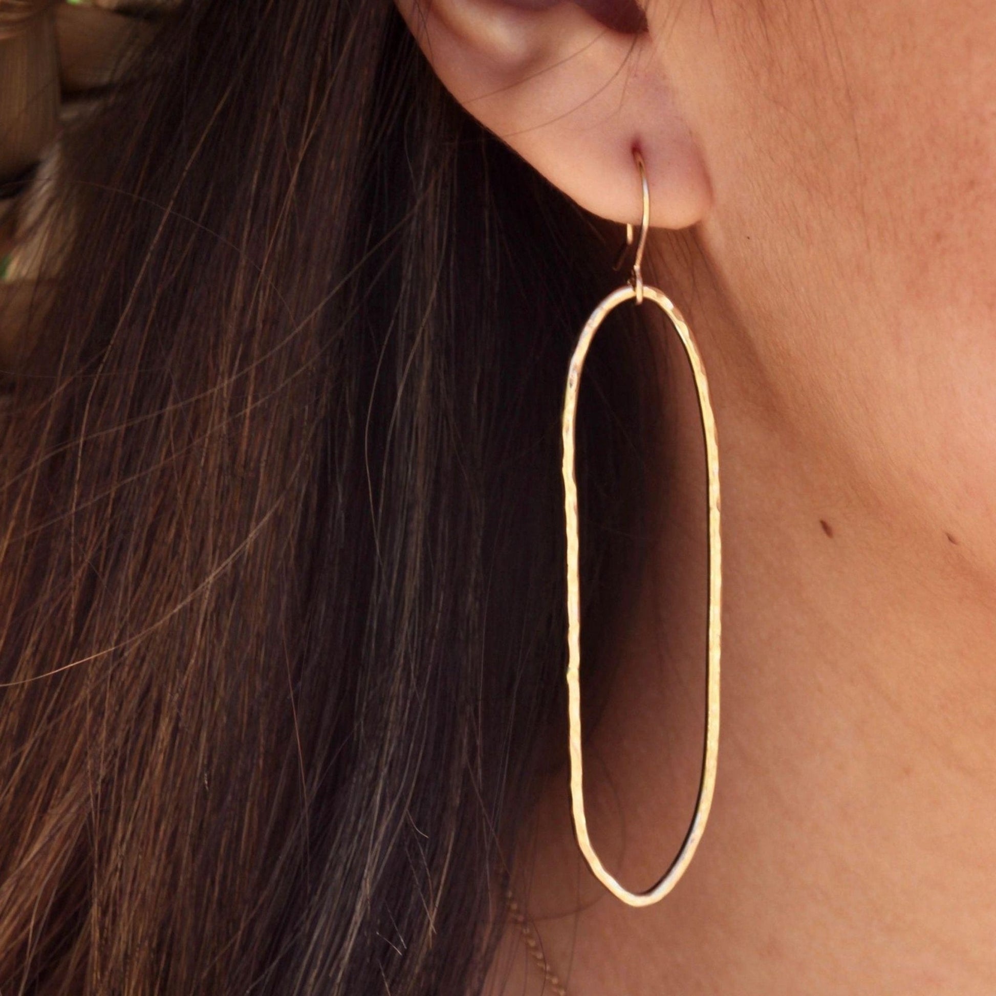 14K Gold Fill Skinny Oval Earrings - Kahakai Collections
