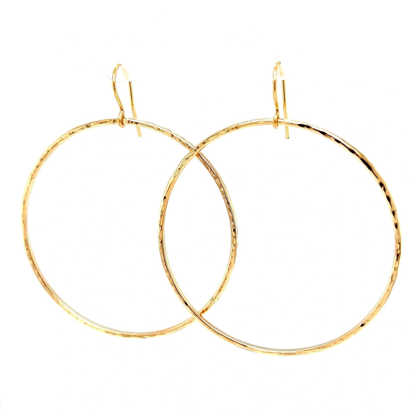 14K Gold Filled Hammered Hoops - Kahakai Collections