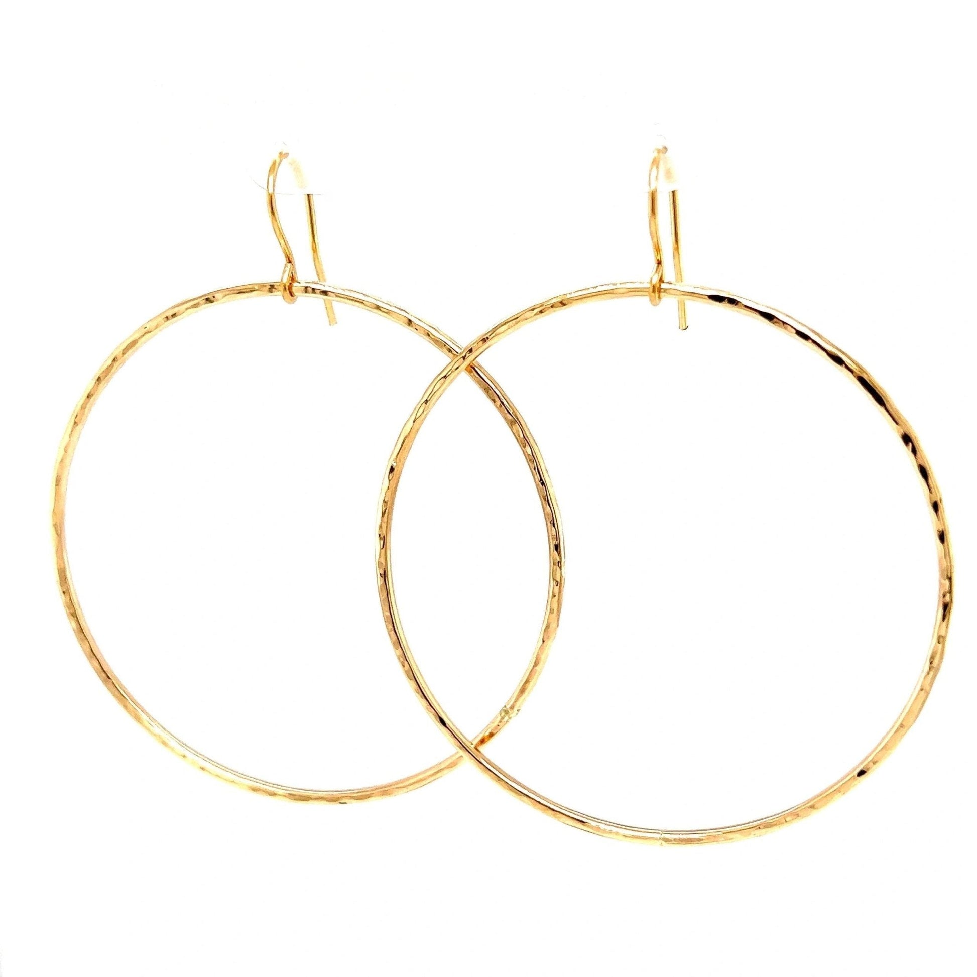 14K Gold Filled Hammered Hoops - Kahakai Collections
