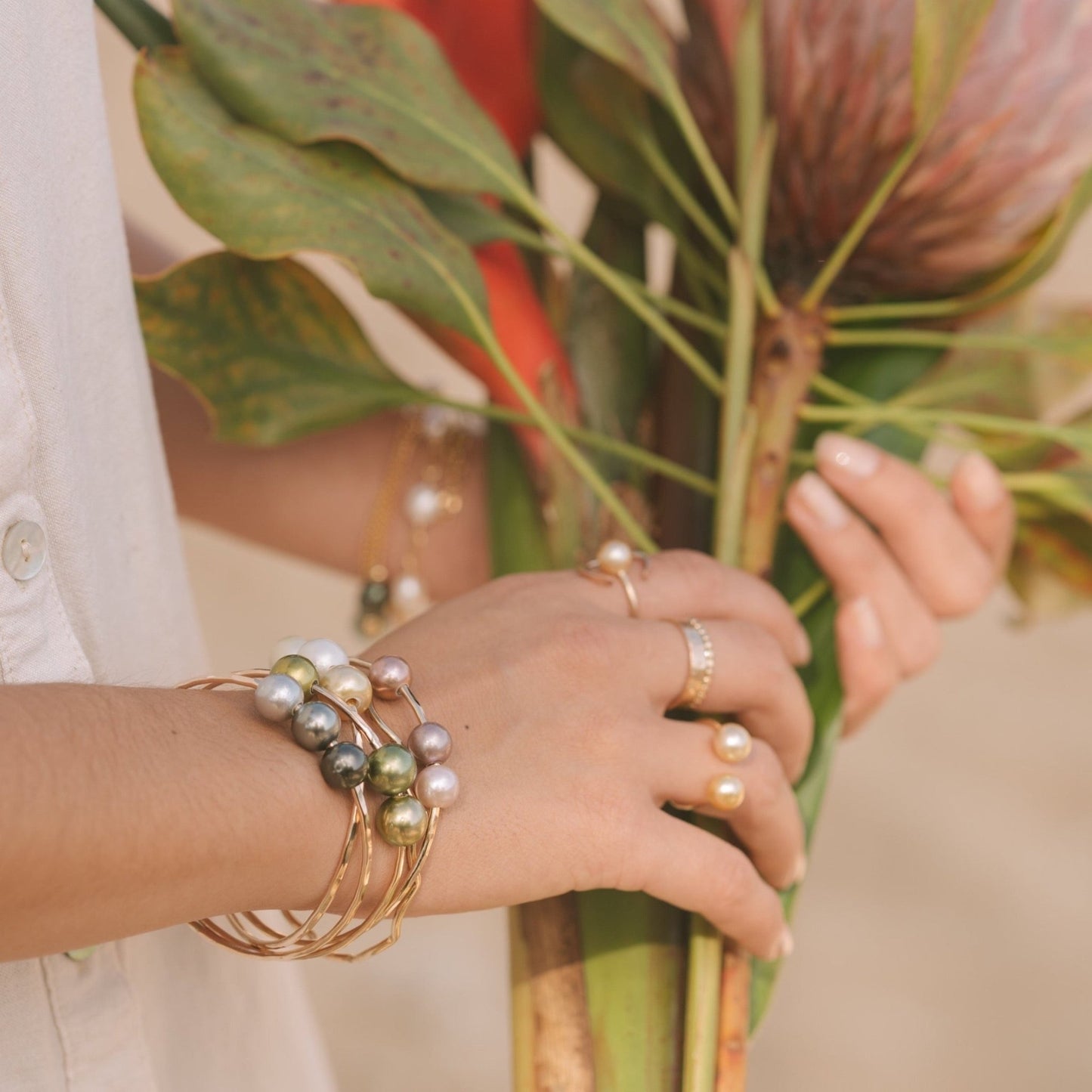 Tahitian Pearl Bangle - Kahakai Collections