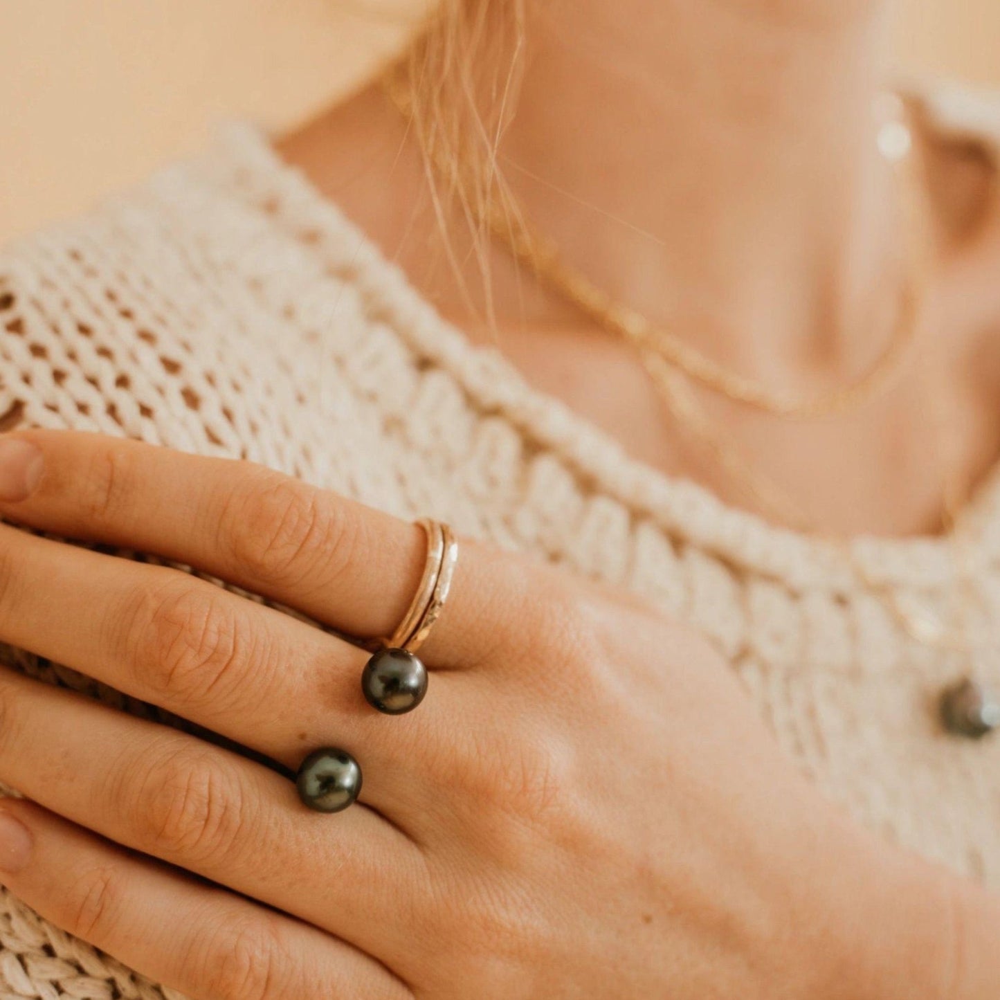 TAHITIAN PEARL CUFF RING - Kahakai Collections