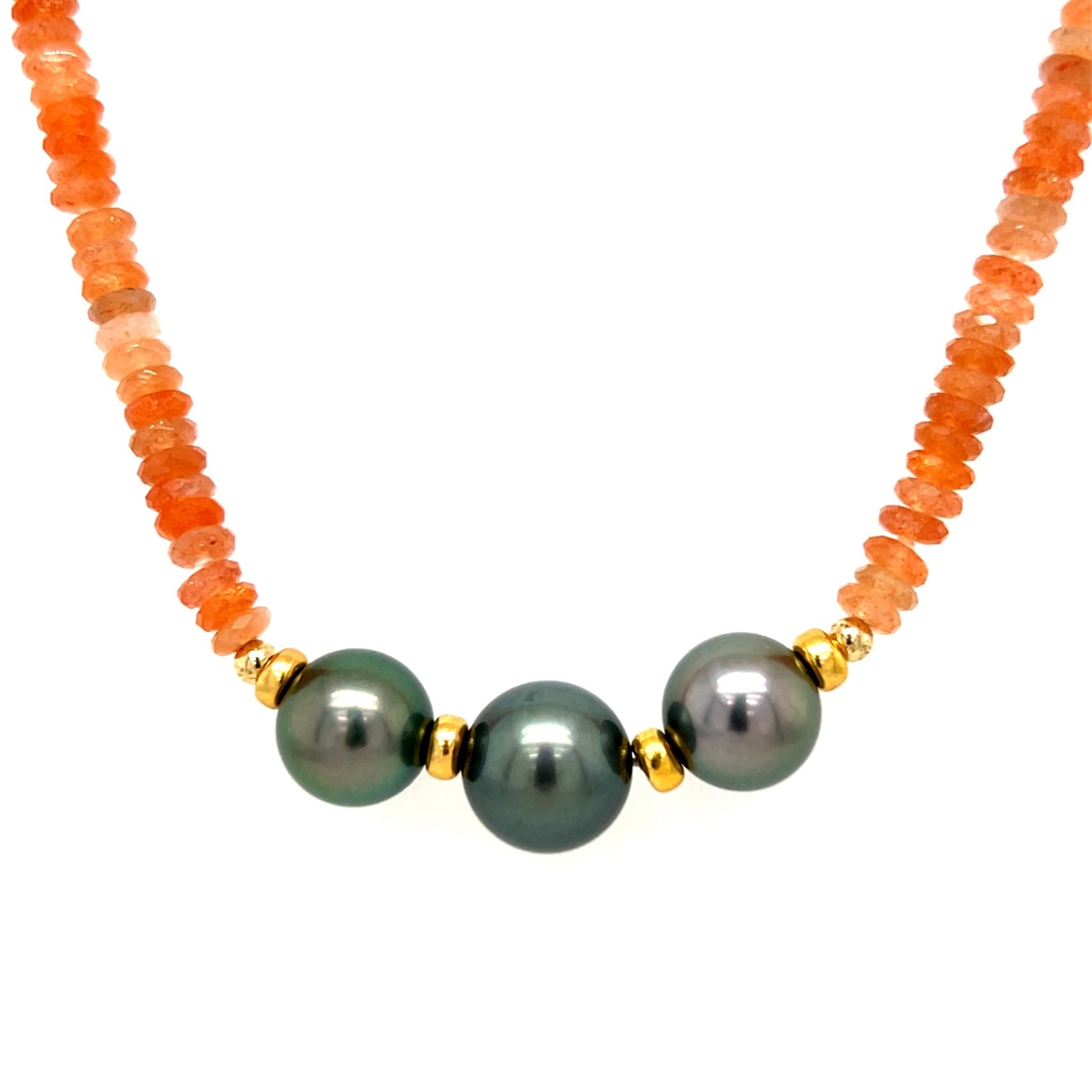 Sunstone Triple Tahitian Pearl Necklace - Kahakai Collections