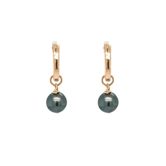 Tahitian Pearl Huggies - Kahakai Collections