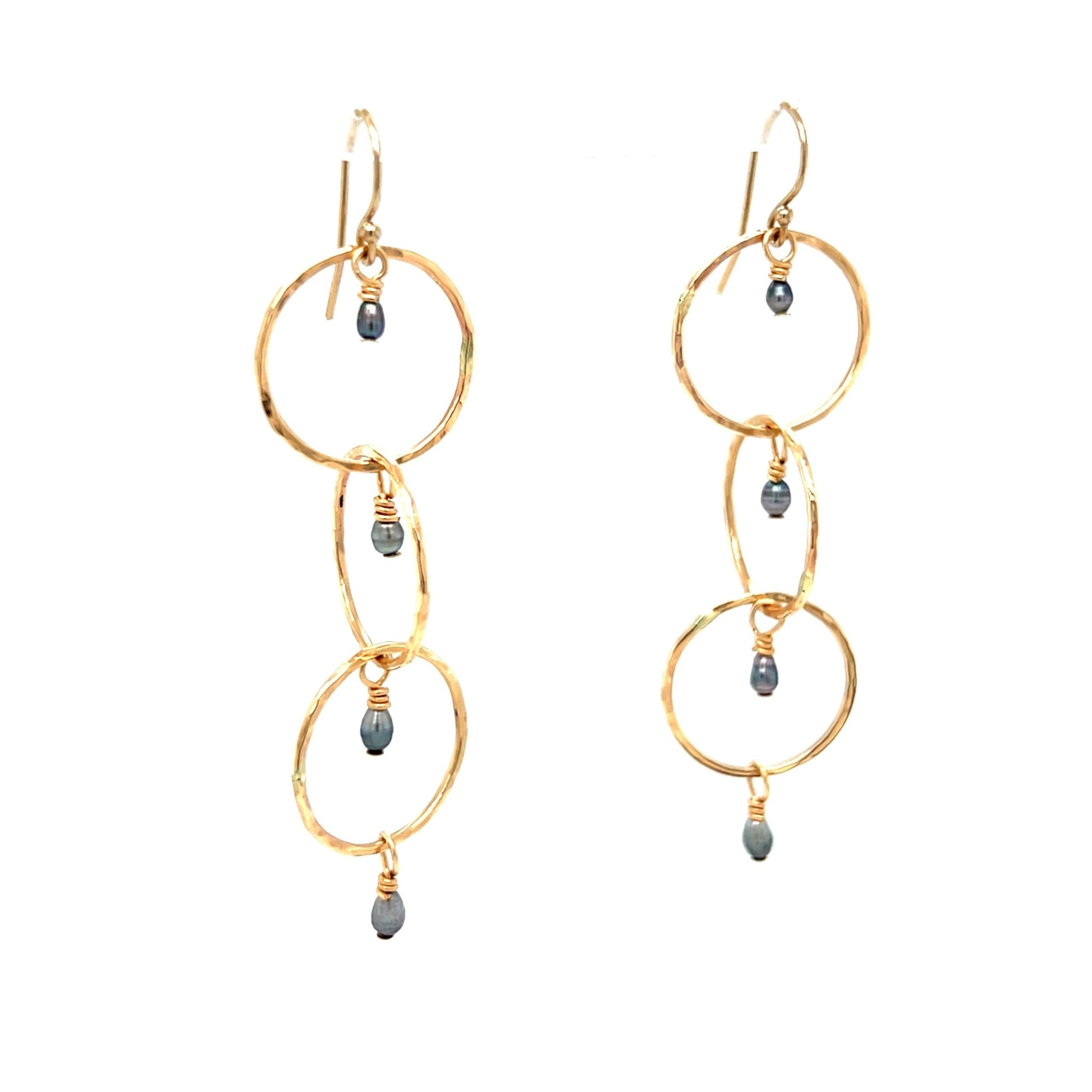 Triple Mini Keshi Earrings - Kahakai Collections