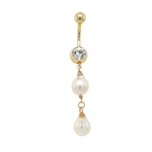 White Edison Double Dangle Piko Ring - Kahakai Collections