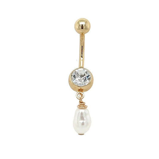 White Edison Keshi Dangle Piko Ring - Kahakai Collections