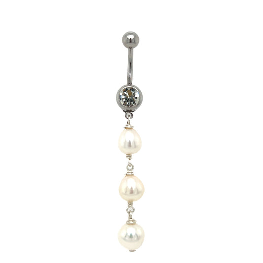 White Edison Triple Dangle Piko Ring - Kahakai Collections